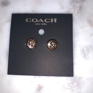 NWT Coach rose gold stud earrings